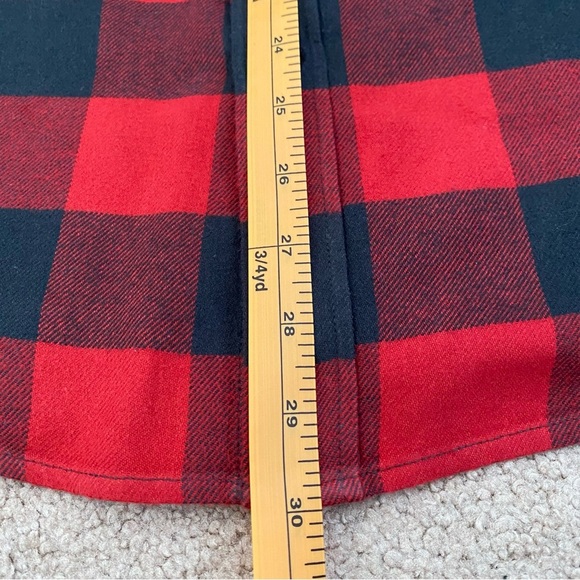 American Eagle Men’s Long Sleeve Plaid Flannel Button Up Red Shirt Lumberjack M - Picture 4 of 10